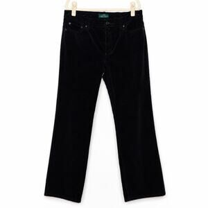 Lauren Ralph Lauren Corduroy Pants Black Straight Stretch Bootcut 16 Heritage